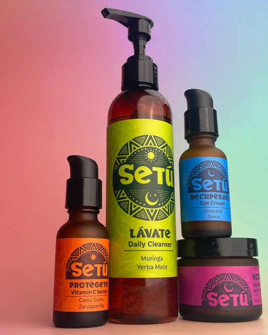 everything a man needs for skincare in four simple ingredients to wash your face, protect your skin, hidratate at night, and recover your eyes.