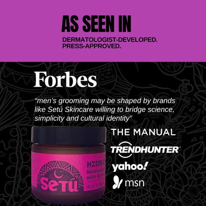 setu moisturizer for men with retinol, acai, and maca as seen in Forbes
