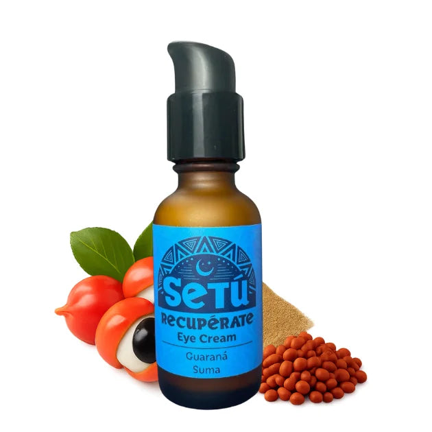 setu Eye cream bottle with natural ingredients on a white background