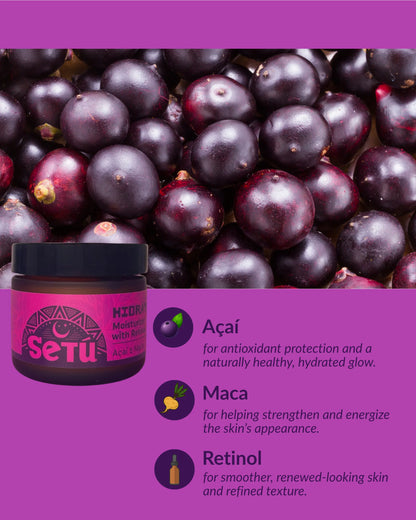 Setú® Hidratante con Retinol, Maca y Açaí | Crema de noche