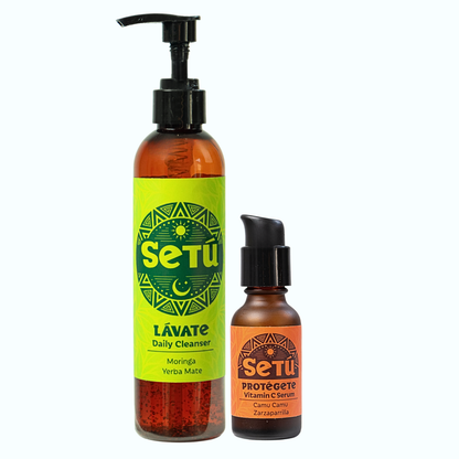 Setu Skincare for Men morning routine with face wash and vitamin c serum