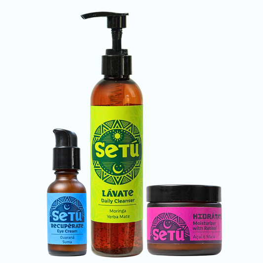 Setu skincare for men night routine with face wash, eye cream, and moisturizer