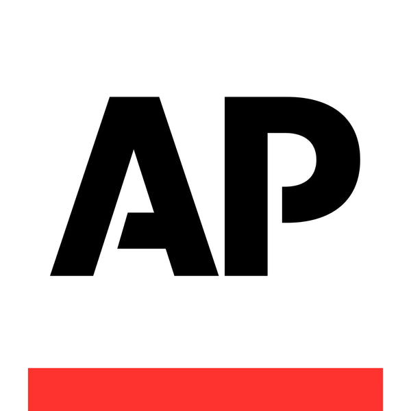 Logo of the Associated Press with 'AP' in black and a red bar below on a white background.