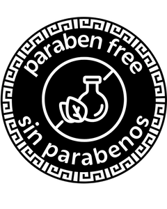 Setu Skincare for Men Circular logo with 'paraben free' text and a bottle icon on a white background