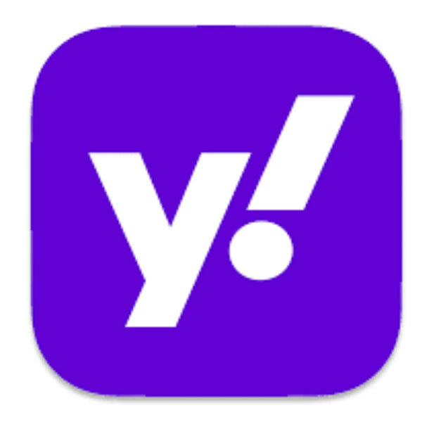 Purple Yahoo square with a white 'Y!' logo